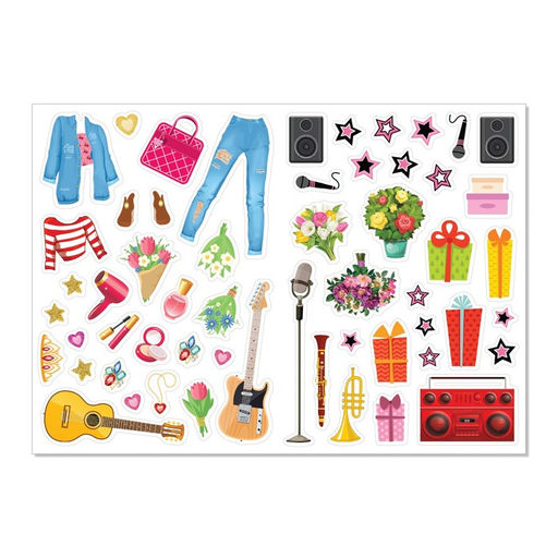 Наклейки Наряди куколку. Суперзвезда, 12 стр.