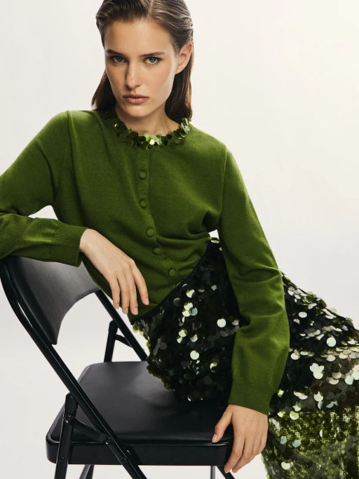 Кардиган с пайетками на воротнике / Zarina