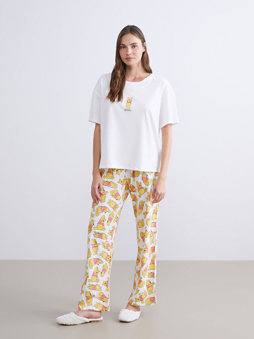 Winnie the Pooh Bask?l? Kad?n Pijama Tak?m?