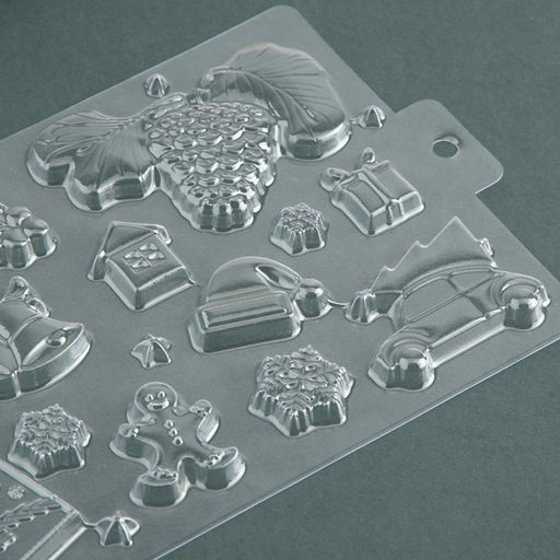 Цена за 10 шт. Форма для шоколада Новогодние традиции, 21?14 см