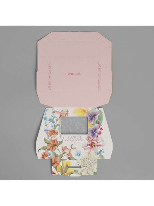 Цена за 10 шт. Кондитерская упаковка, коробка с ламинацией Цветы, 10?8?3.5 см