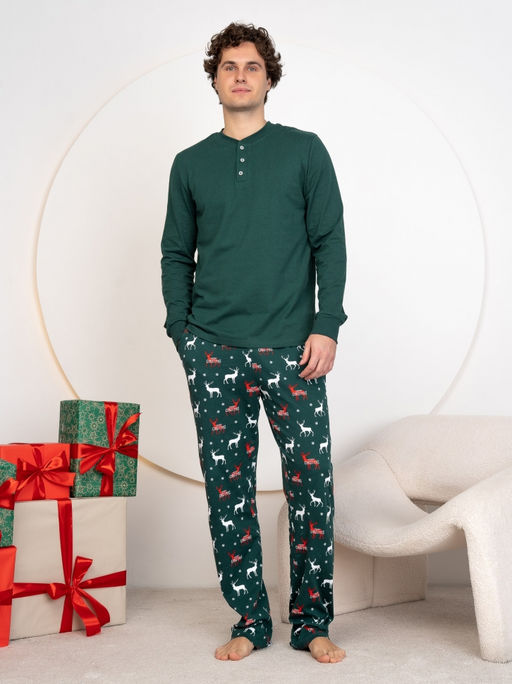 Комплект новогодняя пижама из 100% хлопка - Binita фото 2