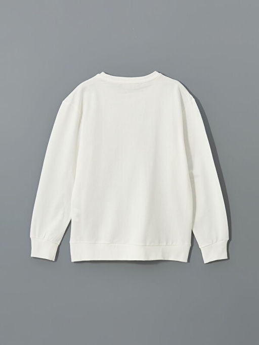 Bisiklet Yaka Bask?l? K?z ?ocuk Sweatshirt - Waikiki фото 3