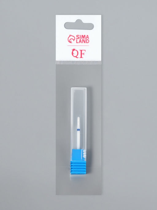 Фреза керамическая для маникюра «Тонкая», средняя нарезка, d=2×8×2.35 мм, в пластиковом футляре, белая