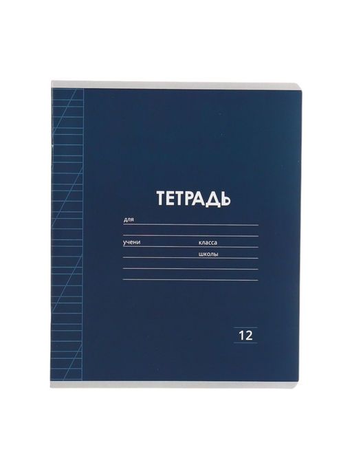 Набор тетрадей 12 листов в косую линейку, Calligrata «Однотонная Классика», серые листы, МИКС