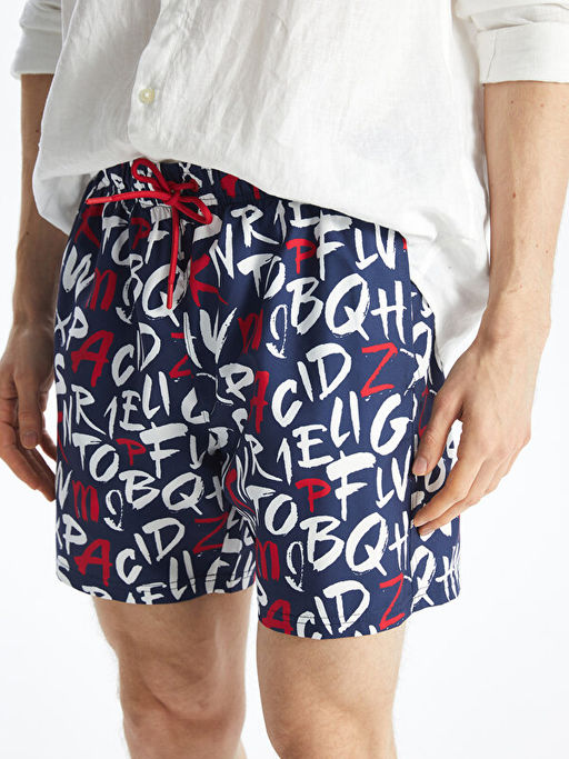 K?sa Boy Desenli Erkek Deniz ?ortu