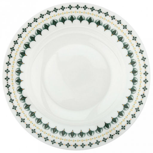 "Мадрид" Тарелка глубокая фарфоровая д230мм h37мм, 580мл, тонкостенный, деколь с золотом, в коробке (Китай)