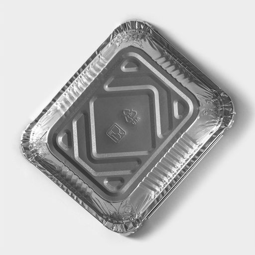 Цена за 2 шт. Формы для выпечки и запекания Доляна, набор 3 шт., 490 мл, 1512.44.4 см, фольга, серебристые  фото 5