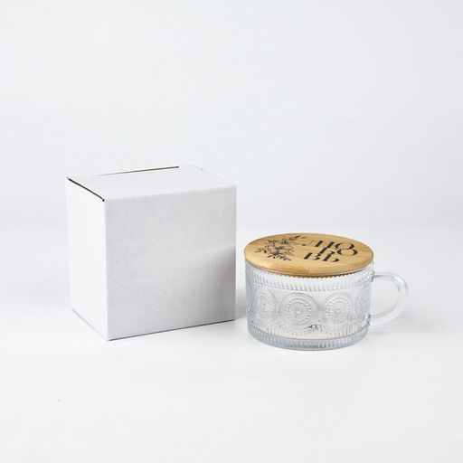 Кружка с крышкой стеклянная Любовь, 450 мл