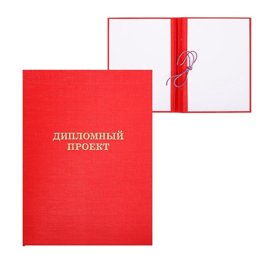 Папка Дипломный проект А4, бумвинил, гребешки/сутаж, без бумаги, красная, (вместимость до 300 листов) - Calligrata фото 2