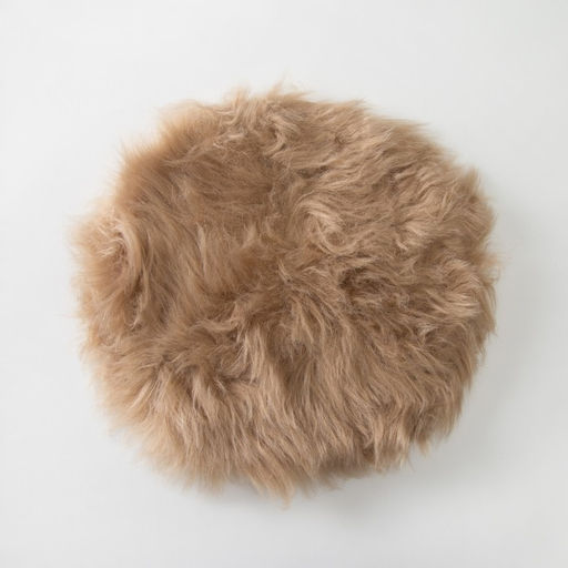 Сидушка на стул меховая Доляна Пушинка цв.бежевый d 30 cm,100% п/э  фото 2