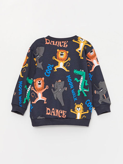 Bisiklet Yaka Bask?l? Erkek Bebek Sweatshirt - Waikiki фото 2