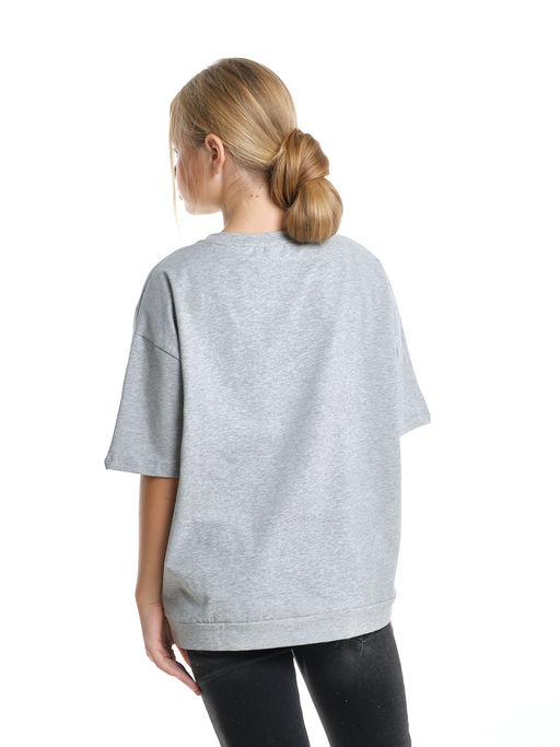 Футболка с принтом 22-7613 светло-серый меланж - Mini maxi фото 2