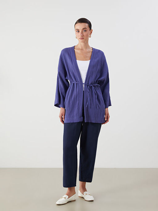 ?al Yaka Oversize Dokulu Kad?n Kimono
