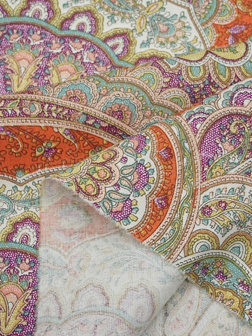 Сатин Восточная краса цв.оранжевый, ш.2.5м, хлопок-100%, 115гр/м.кв - Купава фото 7