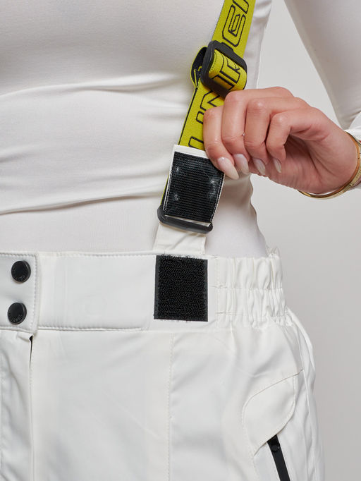 Полукомбинезон утепленный женский зимний горнолыжный белого цвета 526Bl - Chunmai фото 10