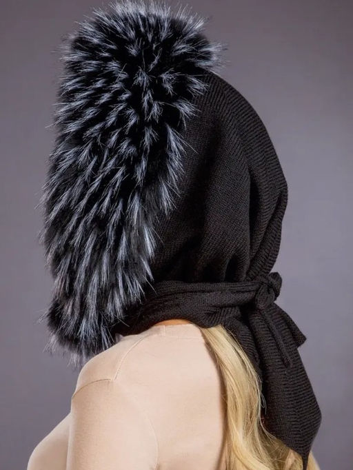 Платок трикотаж экомех енот блэк - Davidovfox фото 9