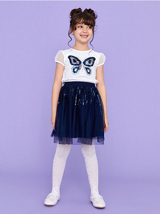 Beli Lastikli Pul ??lemeli K?z ?ocuk Etek