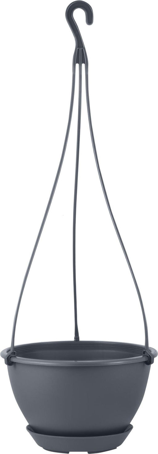 Цена за 2 шт. Горшок подвесной c фиксируемым поддоном InGreen Athena 1,5 Л, вулканический серый IG146010026