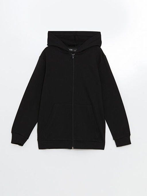 Kap??onlu Erkek ?ocuk Fermuarl? Sweatshirt