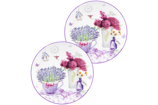 Набор тарелок 2 пр. 16*16*2 см, Лаванда NEW BONE CHINA
