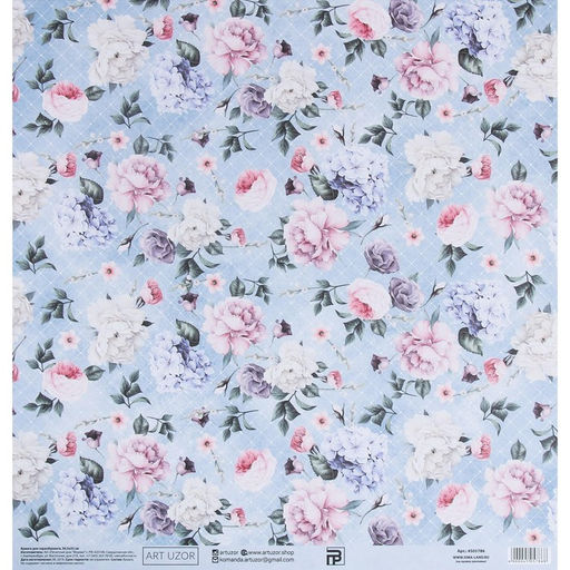 Цена за 10 шт. Бумага для скрапбукинга «Нежный букет», 30.5×32 см, 180 г/м²
