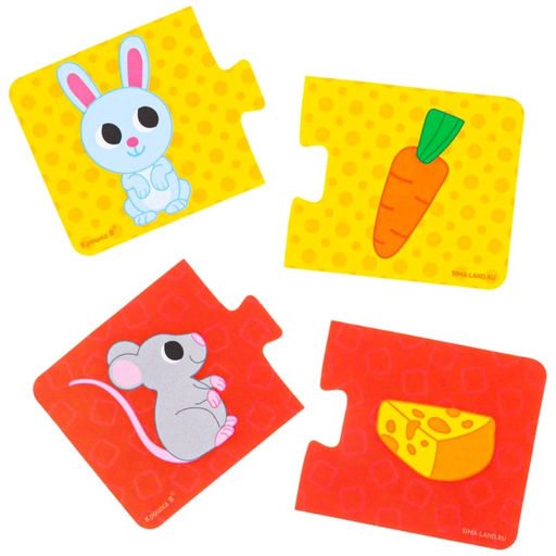 Пазлы мягкие для малышей Крошка Я «Кто что ест?», 5 пазлов, от 1 года