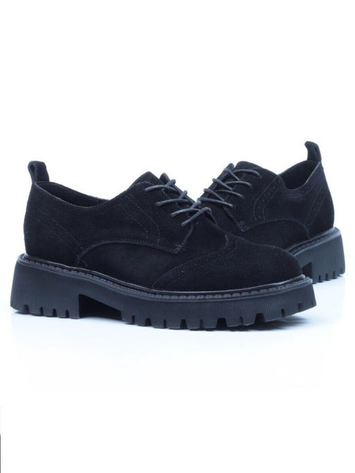 03-5928-2 BLACK Полуботинки женские (натуральная замша)