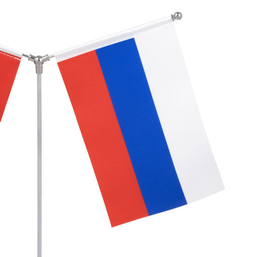 Флагшток настольный с двумя флажками 21 х 14 см, круг 6.5 х 3.5 см, 30 х 35 см, серебро - Simaland фото 3