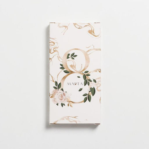 Цена за 5 шт. Коробка для шоколада, кондитерская упаковка, 8 Марта, с окном, 17.3?8.8?1.5 см