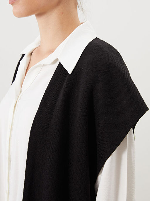 ?al Yaka Oversize Kad?n Triko Yelek