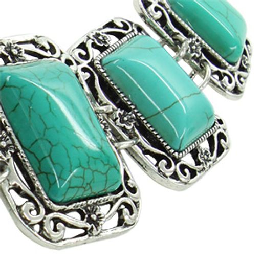 Браслет Византия бирюза (имитация), прямоугольник - Agat77 фото 2