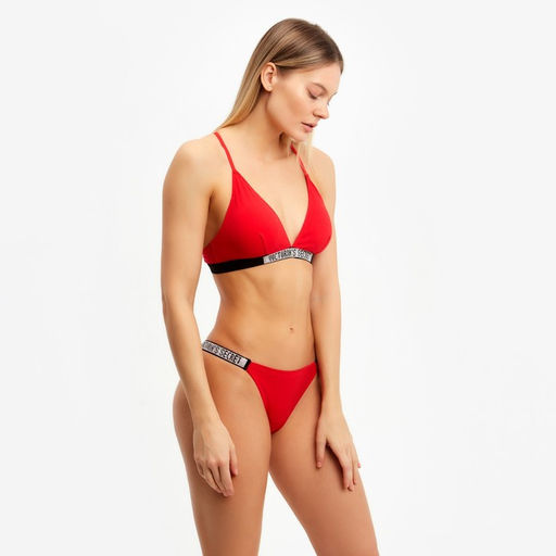 Комплект нижнего белья женский (топ, трусы), красный МИКС, размер 46-48