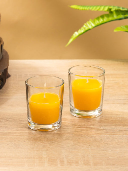 Свечи в стакане DAZZLE CANDLE 70 г, набор 2 шт., лимон