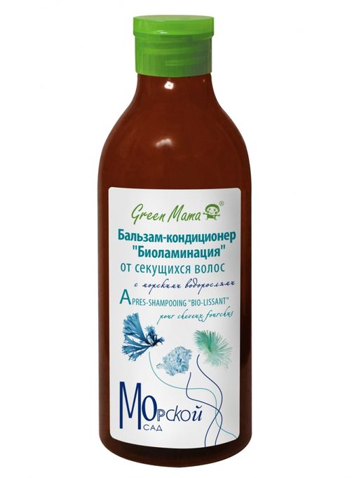 Бальзам-кондиционер Биоламинация от секущихся волос с морскими водорослями 400 мл - Green mama фото 3