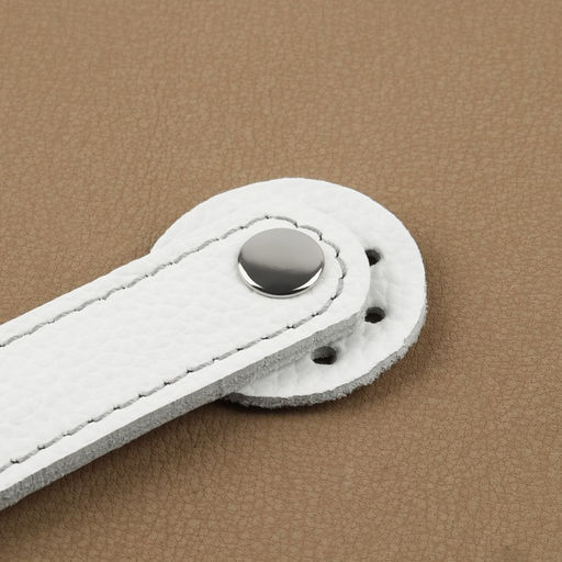 Застёжка пришивная для сумки, на кнопке, из натуральной кожи, 13,5 2,5 см, цвет белый/серебряный - Simaland фото 2