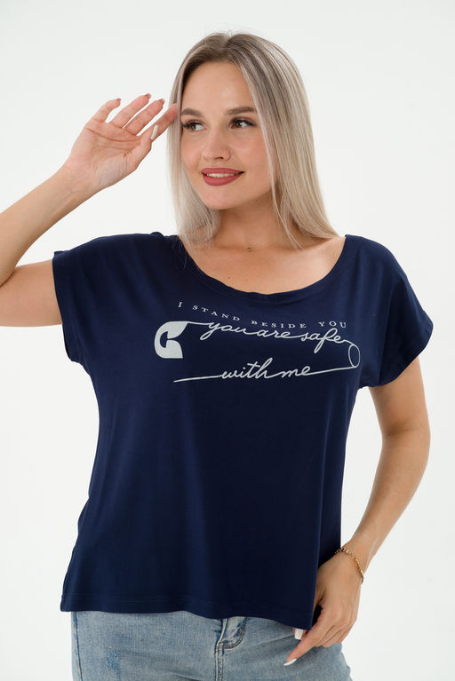 Футболка женская из вискозы Лирика синий You are safe - Амадэль фото 8