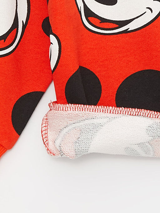 Bisiklet Yaka Mickey Mouse Bask?l? Erkek Bebek Sweatshirt ve E?ofman Alt - Waikiki фото 3