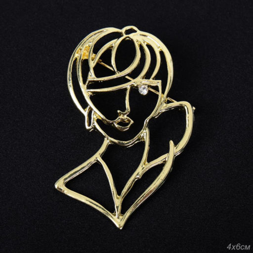Брошь Дама / 2870-1 /уп 24/ - Галеонтрейд фото 3