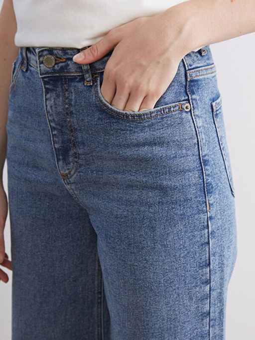 Wideleg Kad?n Jean Pantolon