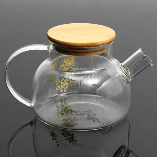 Чайник заварочный с бамбуковой крышкой «Счастье рядом», 800 мл