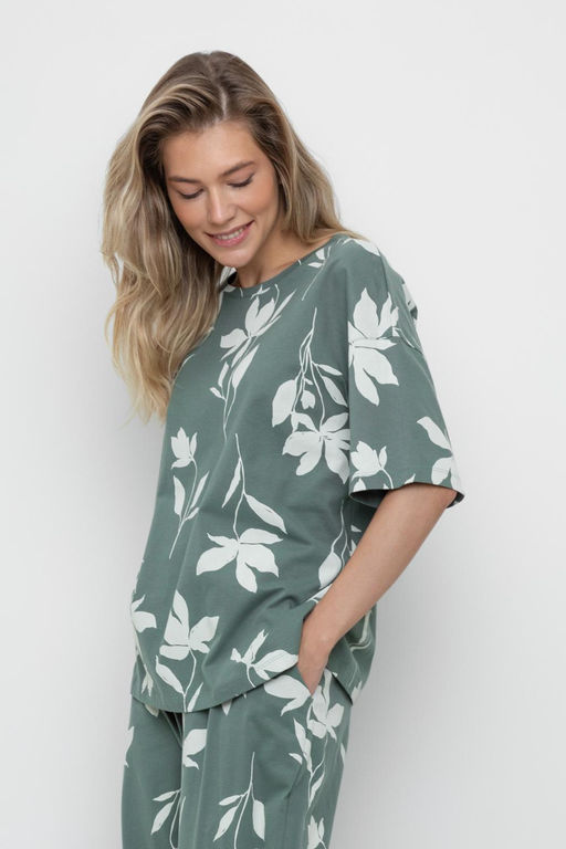 Футболка VERY NEAT _ ЕВТ 3184/зеленый мох,магнолия фото 4