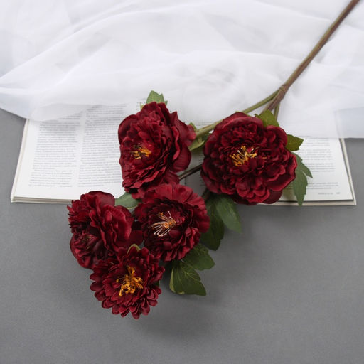 Цветы искусственные «Эустома Розанна», h=70 см, бордовые