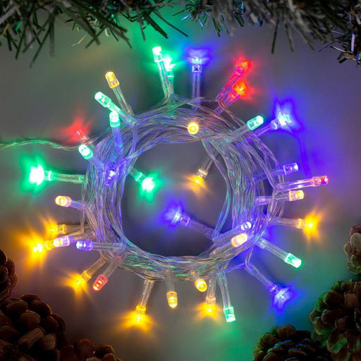 Гирлянда Нить 4 м, IP20, прозрачная нить, 40 LED, 2 режима, батарейки AAх3 (нет в комплекте), свечение мульти