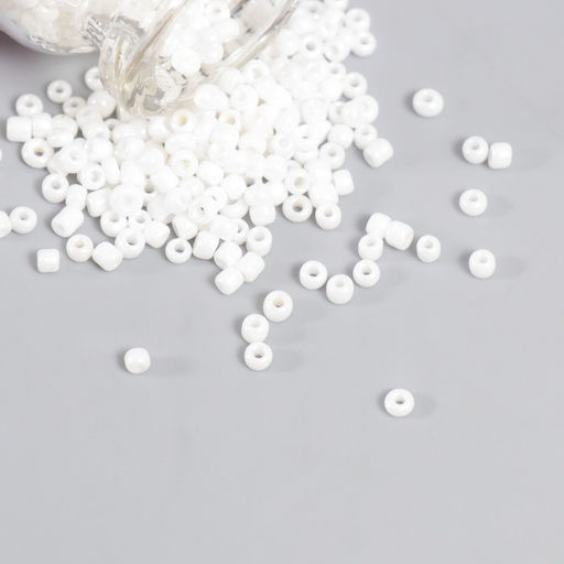 Цена за 2 шт. Бисер круглый 12/0 в бутылочке «Белый перламутр», 20 г