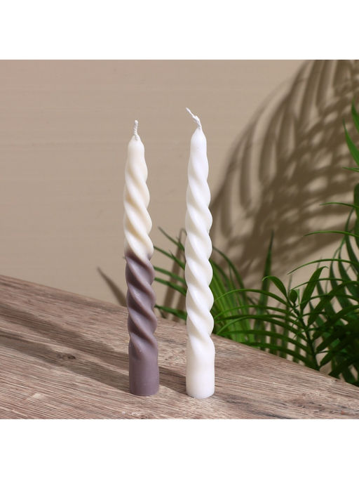 Свеча витая  2,2х2,2х18 см, соевый воск МИКС
