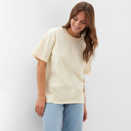 Футболка женская KAFTAN: Basic line, молочная размер 44-46