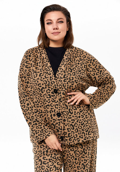 Костюм KaVari 8011 бежевый принт леопард  фото 5