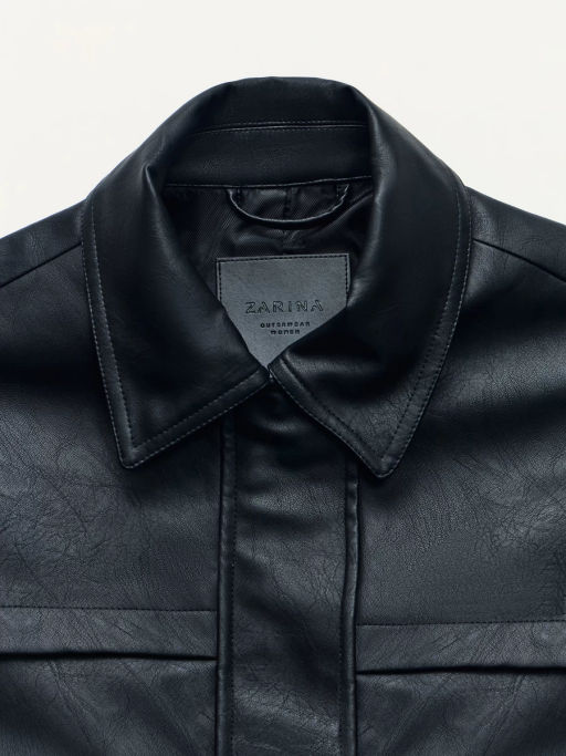 Парка на кулиске из искусственной кожи / Zarina  фото 11