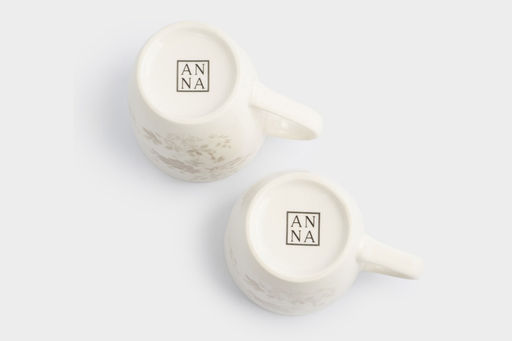 Кружка, 350 мл, 2 шт, фарфор P, белая, Цветы и листья, Florance - Anna lafarg фото 9